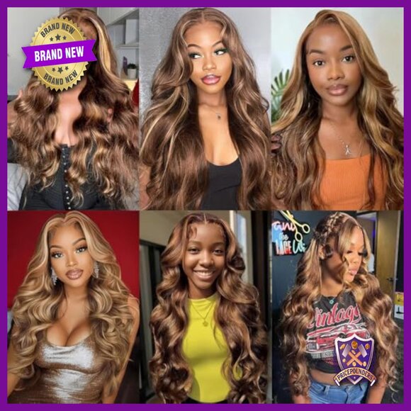 Human Hair Lace Front Wig 26in Body Wave 180 Density Pre Plucked
